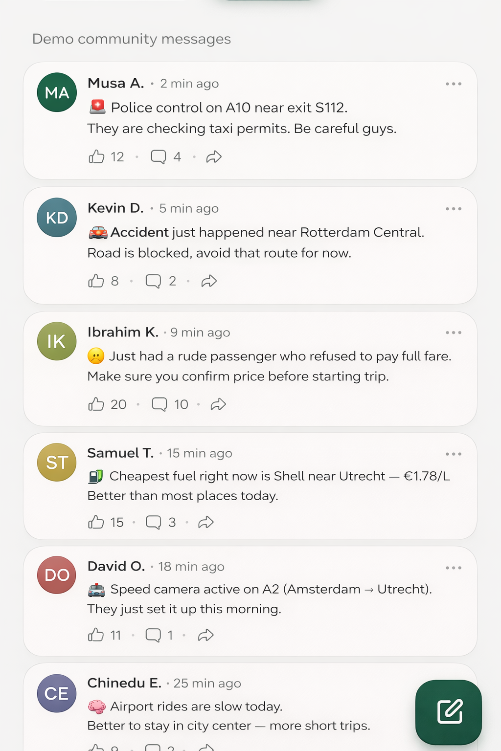HeyCaby chauffeur app — community